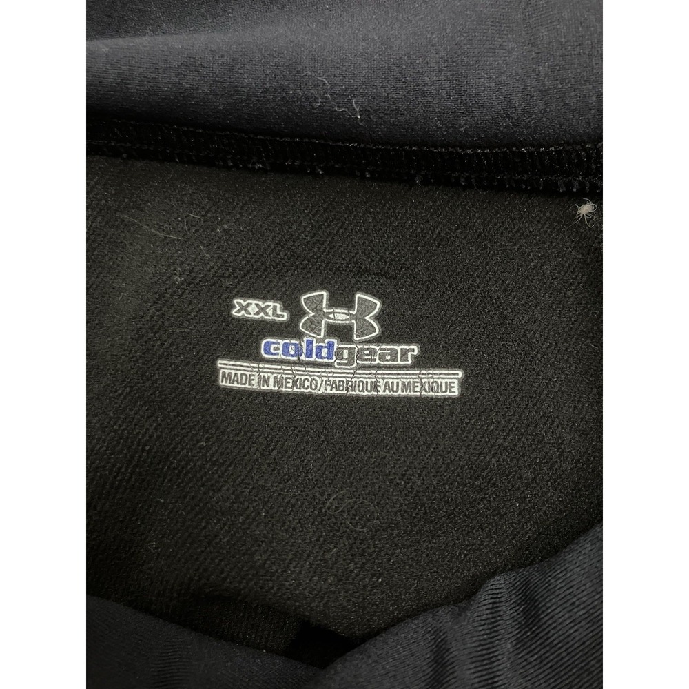 Under Armour Cold Gear Mock Neck Shirt Size 2XL Black Compression Long Sleeve - Picture 7 of 9